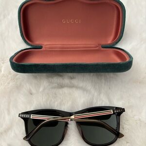 Gucci Black Sunglasses with Gold Accents